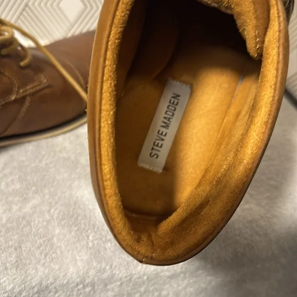 Steve Madden P-Klatin boot men’s size 13 leather dark tan business casual boot