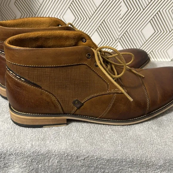 Steve Madden P-Klatin boot men’s size 13 leather dark tan business casual boot