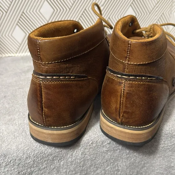 Steve Madden P-Klatin boot men’s size 13 leather dark tan business casual boot