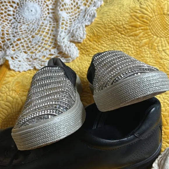Stuart Weitzman crystal loafer Vance Glitz slide