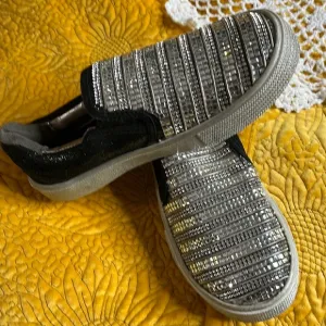 Stuart Weitzman crystal loafer Vance Glitz slide