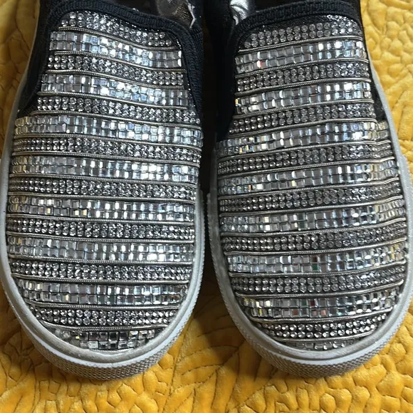 Stuart Weitzman crystal loafer Vance Glitz slide