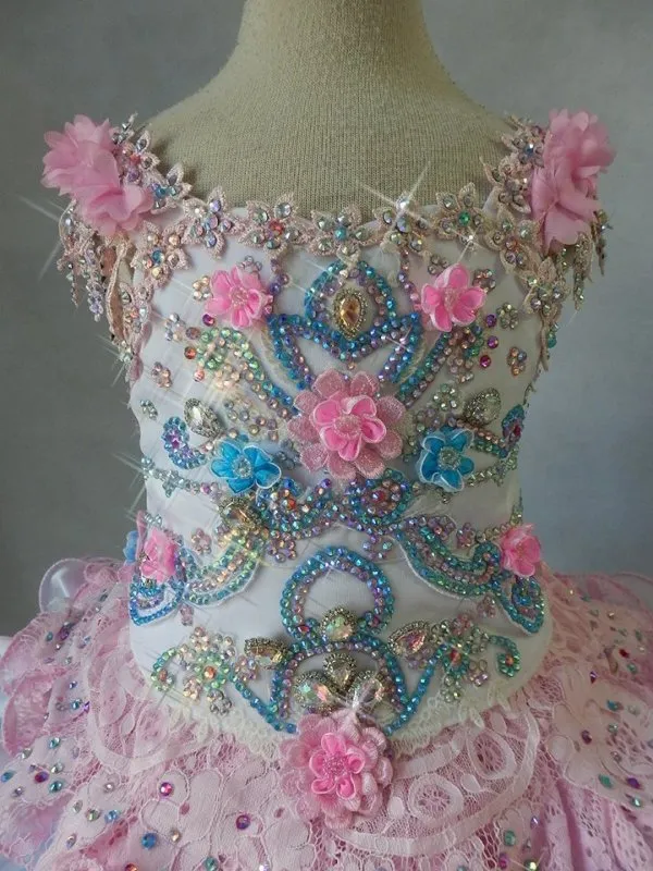 Stunning Beaded Bodice Cupcake Pageant Dress for Pageant Mom's Baby