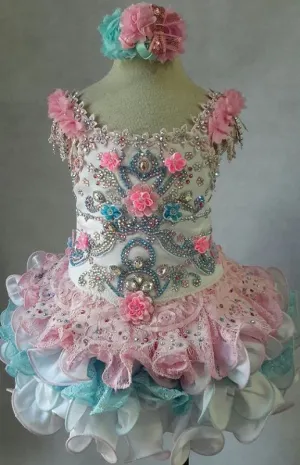 Stunning Beaded Bodice Cupcake Pageant Dress for Pageant Mom's Baby