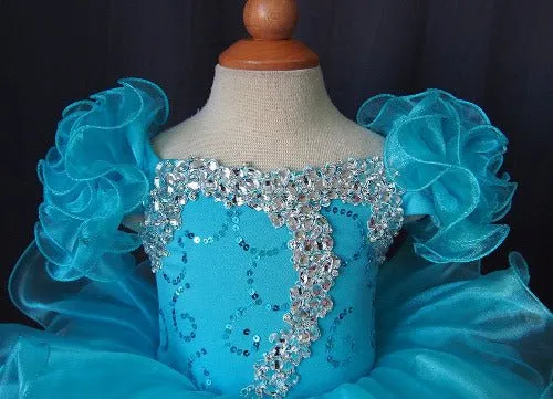 Stunning Beaded Bodice Little Girl/Baby Miss Cupcake Pageant Dress