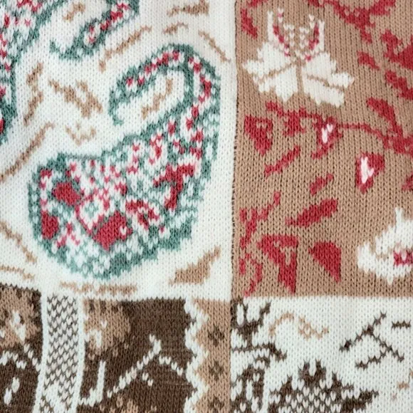 Sunbelt Vintage 90s Sweater Women Plus 1X Floral Paisley Knit Shirt Top 18 Fall