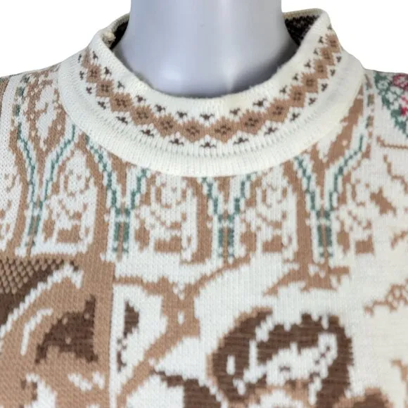 Sunbelt Vintage 90s Sweater Women Plus 1X Floral Paisley Knit Shirt Top 18 Fall