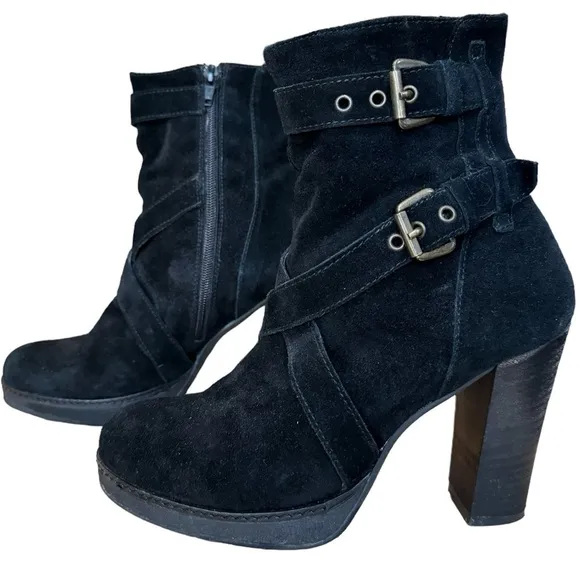 Sundance Chunky Heel Suede Ankle Boot