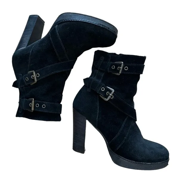 Sundance Chunky Heel Suede Ankle Boot