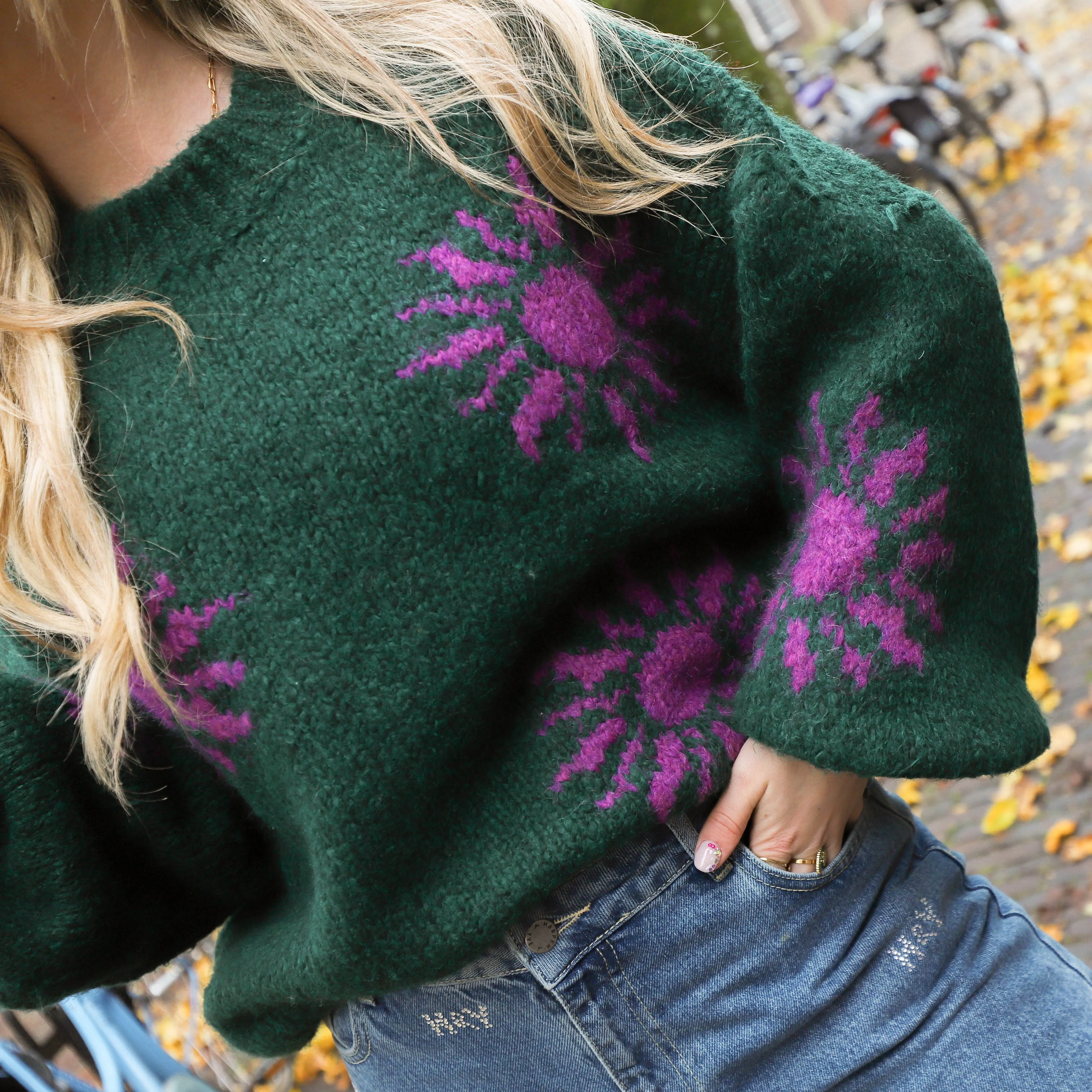 Sunny knit groen paars