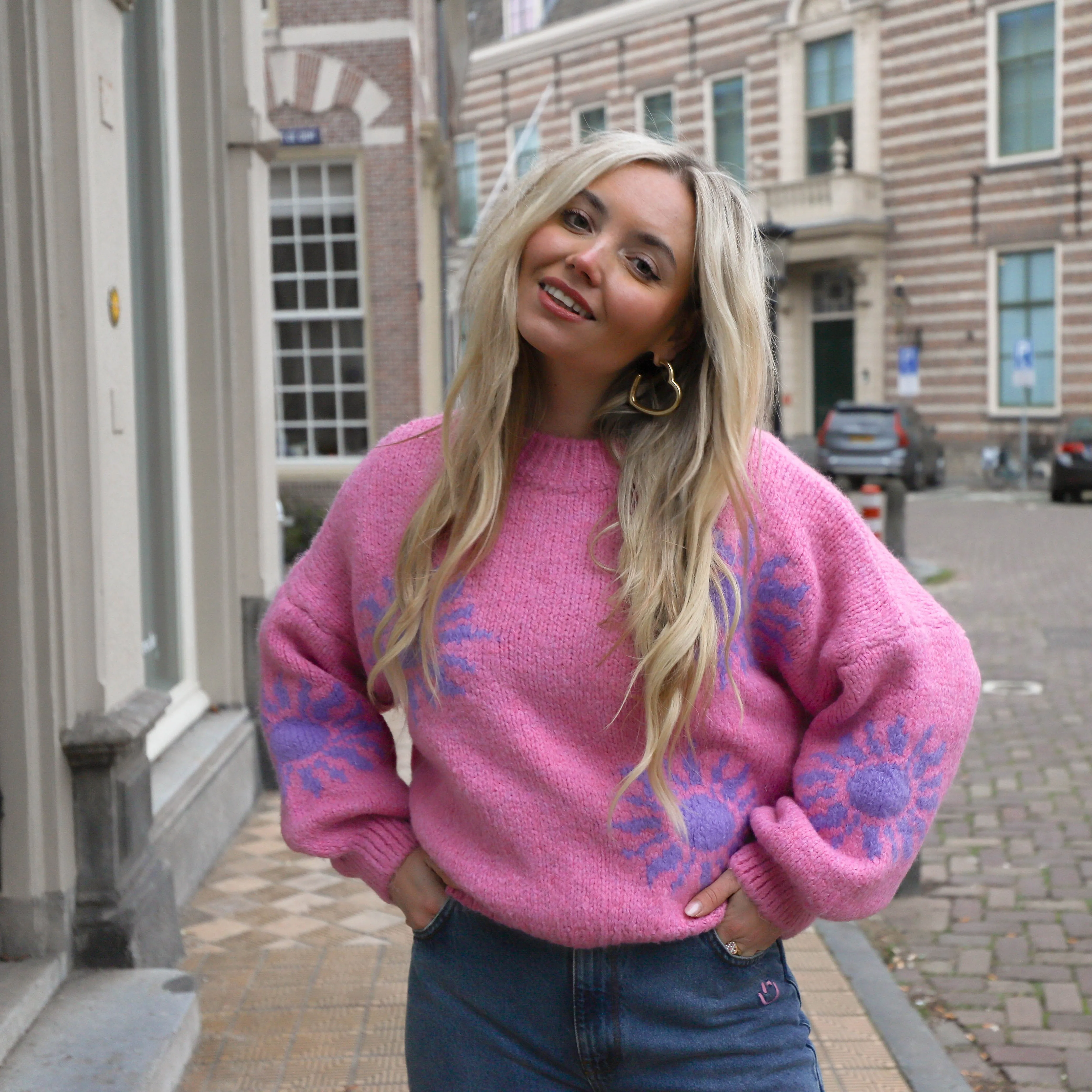 Sunny knit roze paars