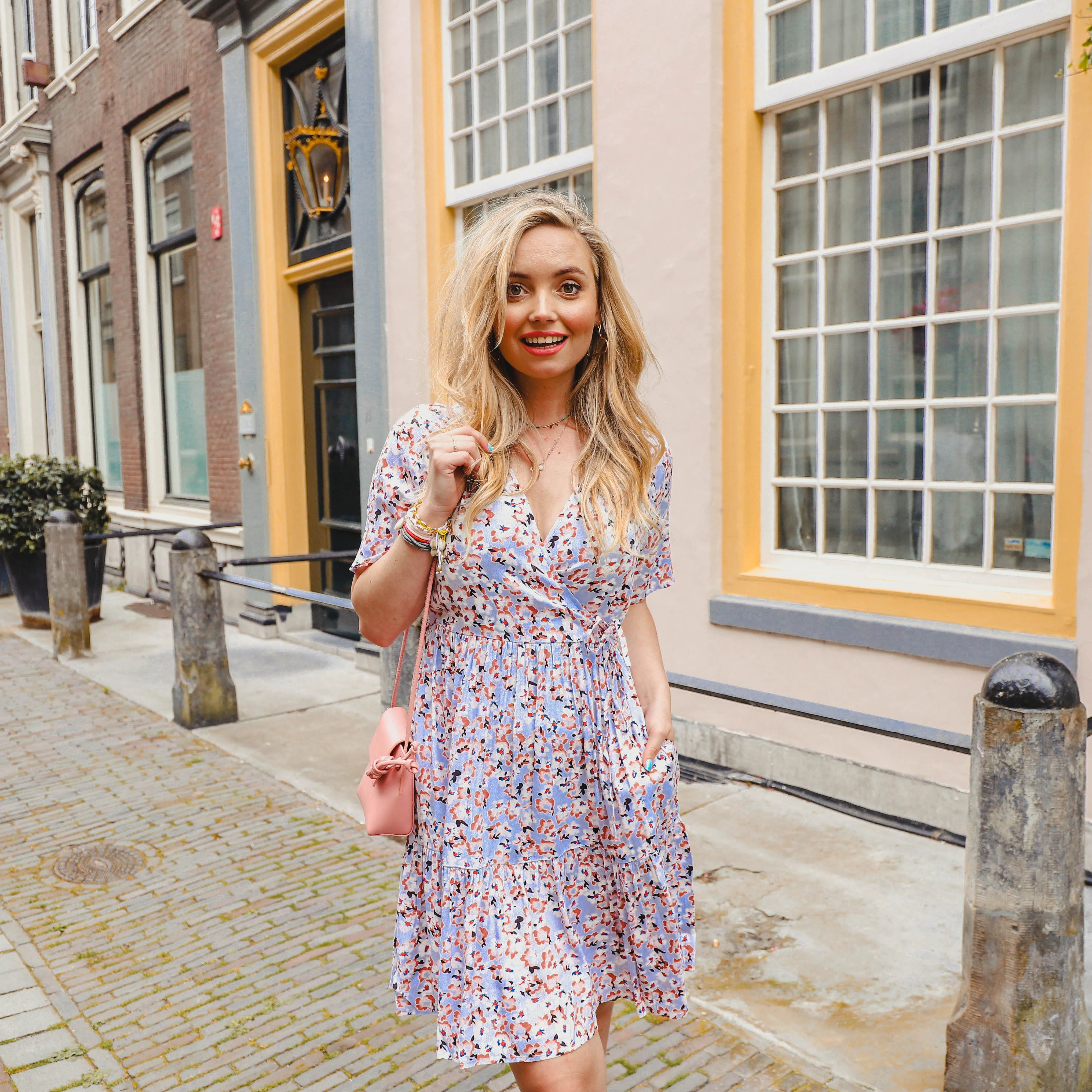 Sunny wrap dress blauw