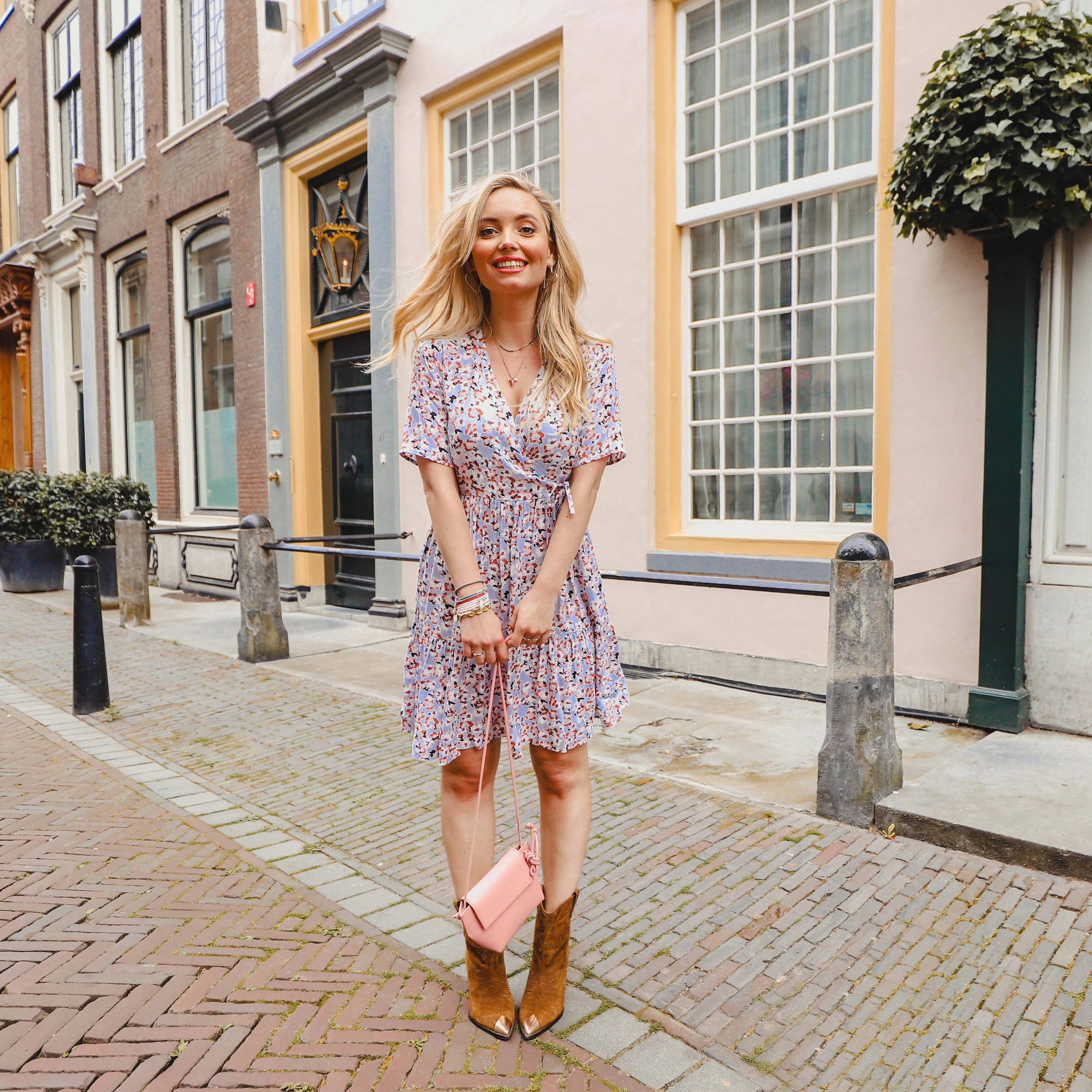 Sunny wrap dress blauw