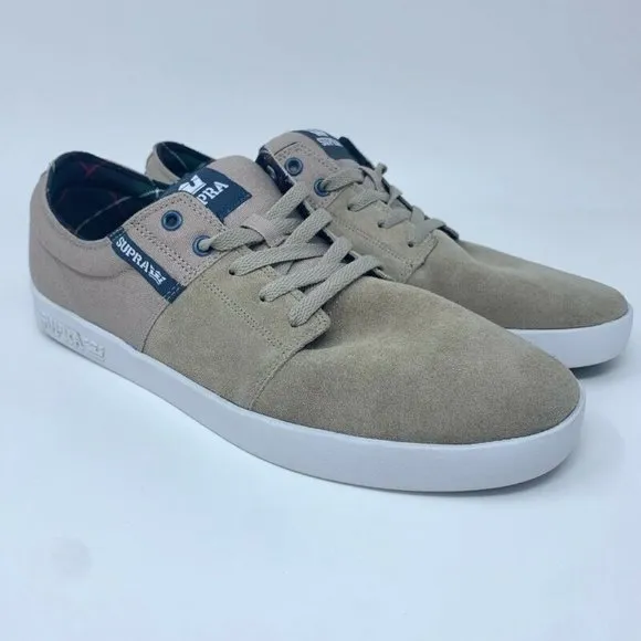 Supra Mens Stacks II Skate Shoes Khaki Tan 13 New