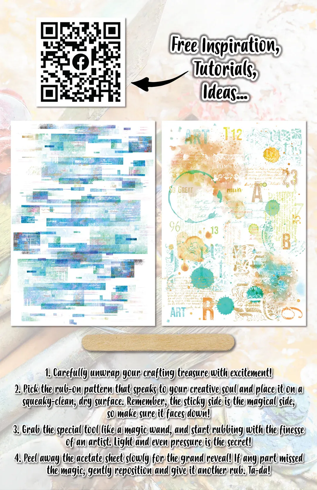 Teal Dreams #2 Rub-on Sheets 2x A5 Aall & Create