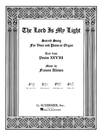 The Lord Is My Light (Low (B Flat) and Piano/Organ)