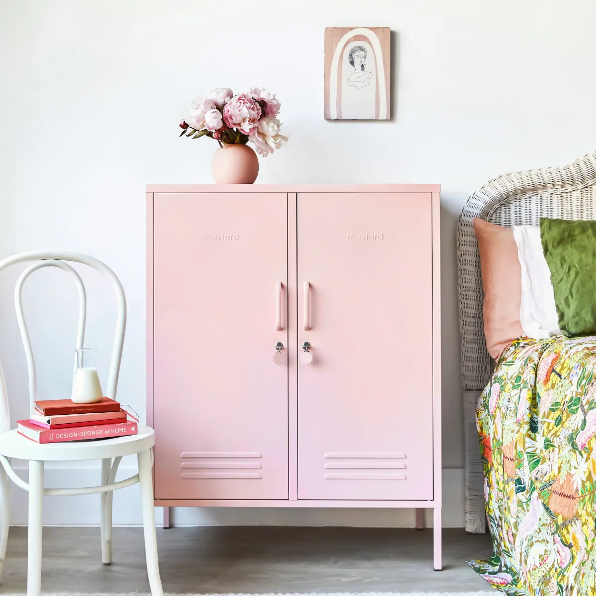 The Midi Double Door Locker Cabinet (Blush)