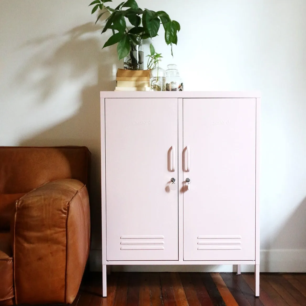 The Midi Double Door Locker Cabinet (Blush)
