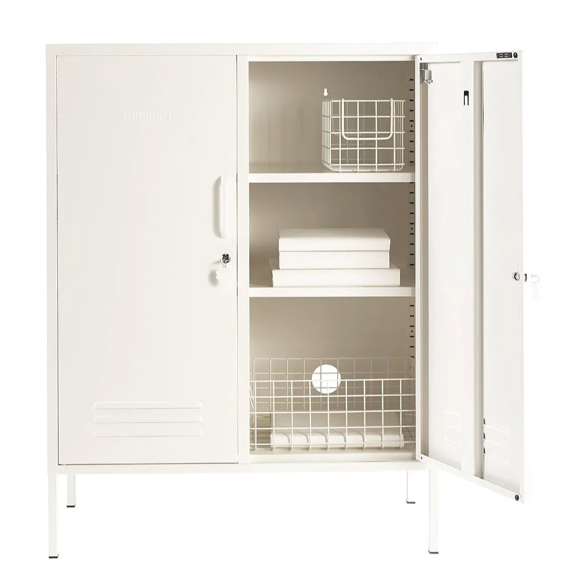 The Midi Double Door Locker Cabinet (Chalk)