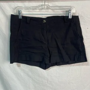 Theory 8 black short shorts line viscose blend euc 3” inseam pockets euc