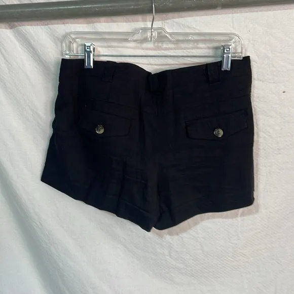 Theory 8 black short shorts line viscose blend euc 3” inseam pockets euc