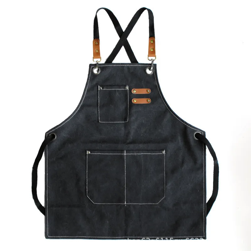 Thickened canvas Jean apron stain-resistant barista Kitchen restaurant work haircut apron