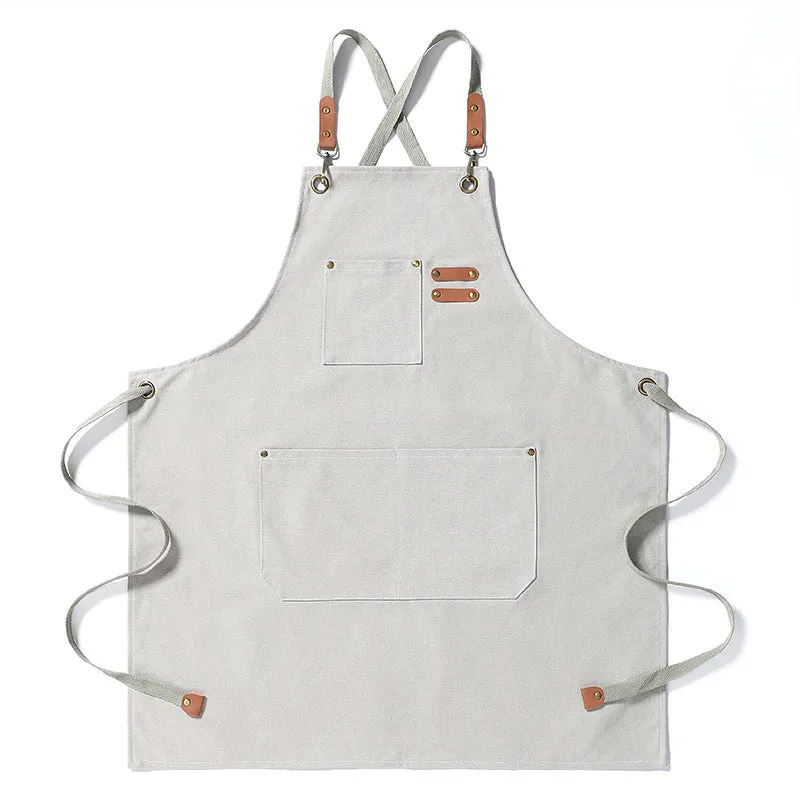 Thickened canvas Jean apron stain-resistant barista Kitchen restaurant work haircut apron