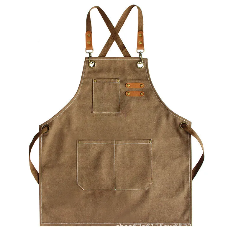 Thickened canvas Jean apron stain-resistant barista Kitchen restaurant work haircut apron