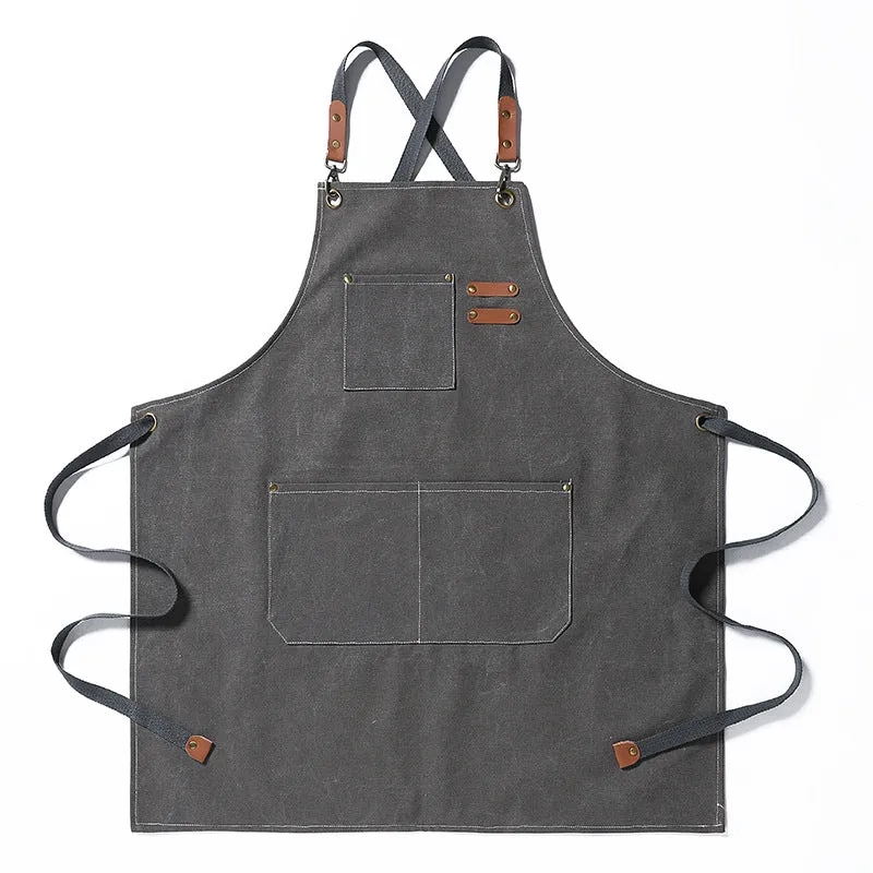 Thickened canvas Jean apron stain-resistant barista Kitchen restaurant work haircut apron