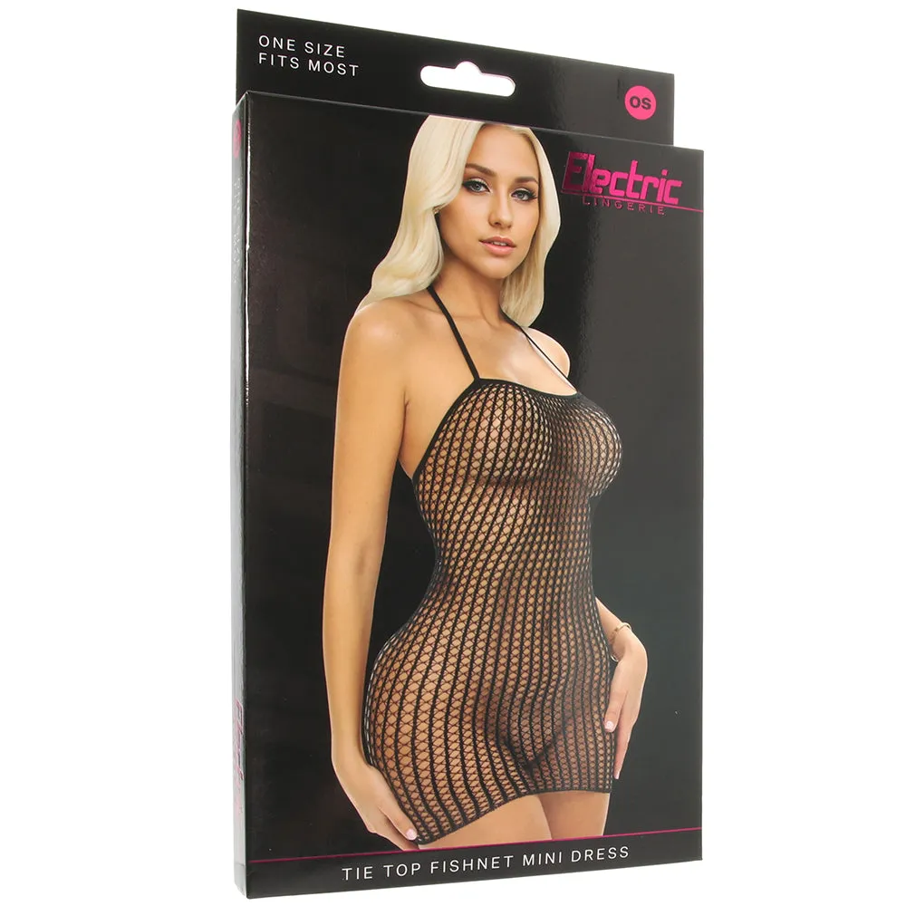 Tie Top Fishnet Mini Dress