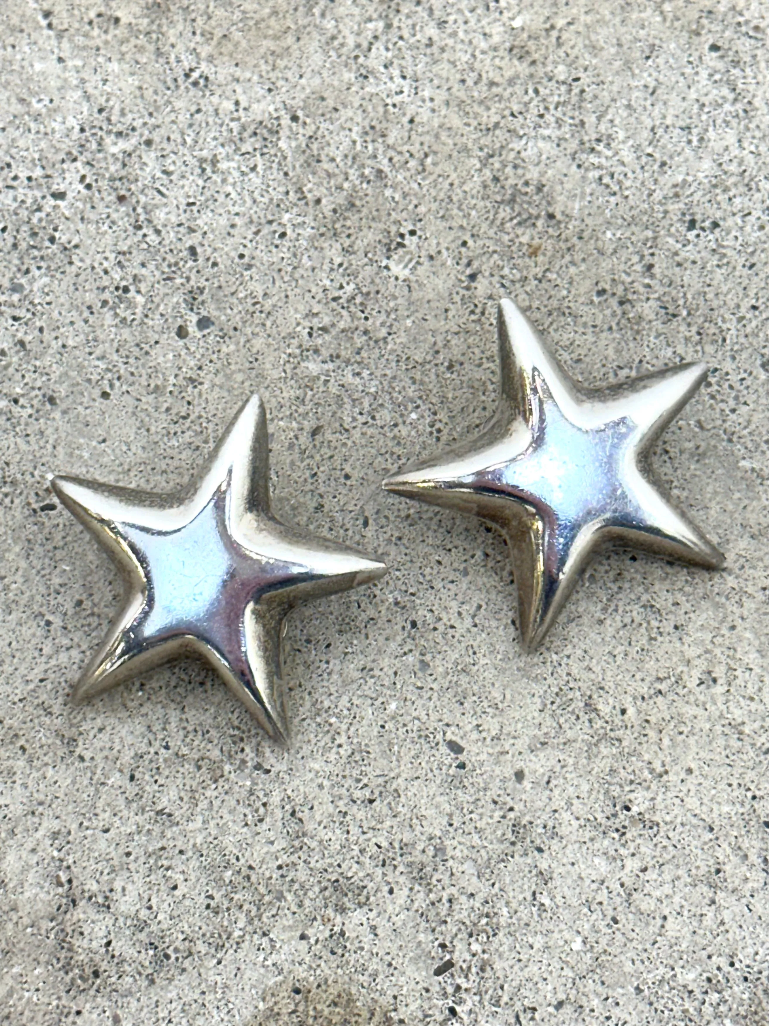 Tiffany & Co Sterling Puffy Star Clip-Ons*
