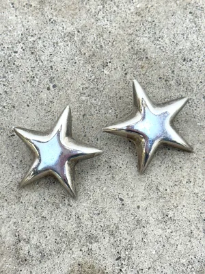 Tiffany & Co Sterling Puffy Star Clip-Ons*