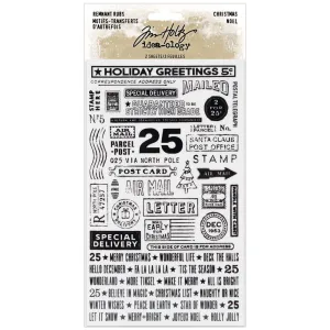 Tim Holtz Idea-ology  Remnant Rub ons - Christmas