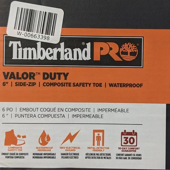Timberland PRO Valor Duty Composite Toe Work Boots, Black, Men's 7 M