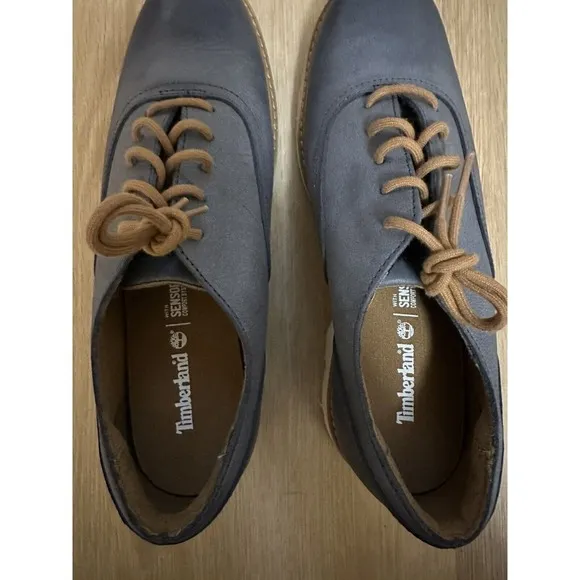 Timberland Women's Bramhall Oxford Blue Leather Size 8 Excellent Condition