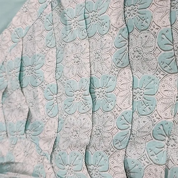 Tory Burch Mint Floral Nico Cotton Flare Dress Size 8