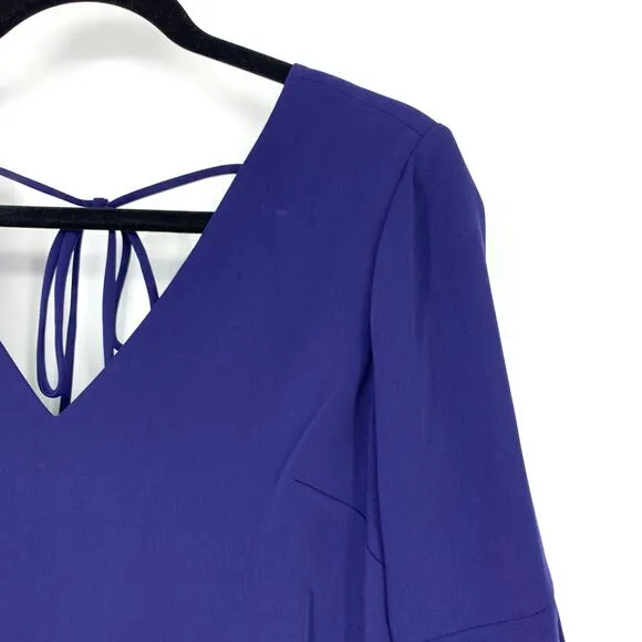 Trina Turk Womens Size XS Nico Bell Sleeve Dress Mystere Blue V-Neck NEW