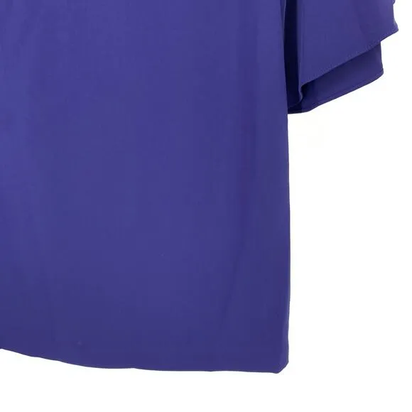 Trina Turk Womens Size XS Nico Bell Sleeve Dress Mystere Blue V-Neck NEW