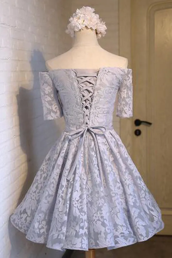 Tulle Short Prom Dresses,A-Line Off Shoulder Homecoming Dress, SH262