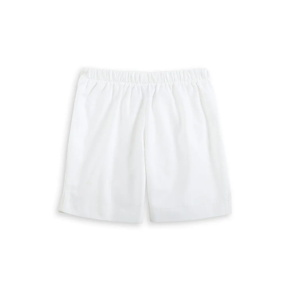 Twill Boy's Play Short -- White