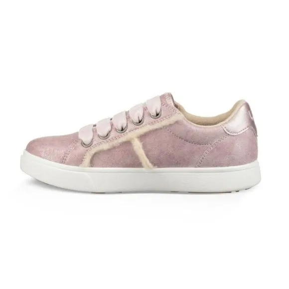 UGG Cameo Pink Metallic Faux Leather Alanna Trainer Shoes sz 5 Kid's Sneakers