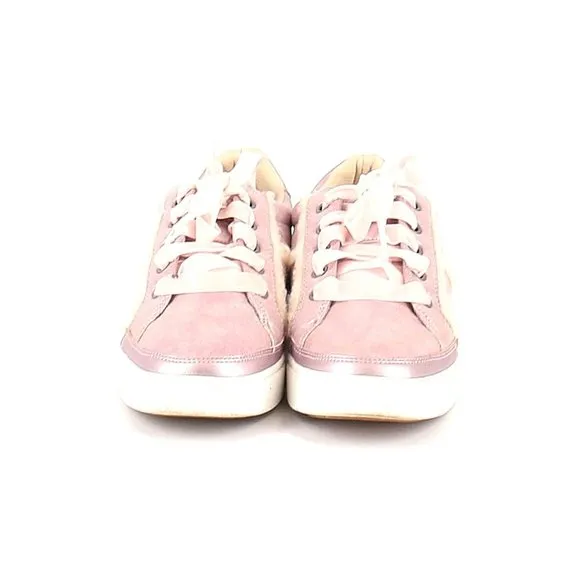 UGG Cameo Pink Metallic Faux Leather Alanna Trainer Shoes sz 5 Kid's Sneakers