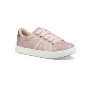 UGG Cameo Pink Metallic Faux Leather Alanna Trainer Shoes sz 5 Kid's Sneakers