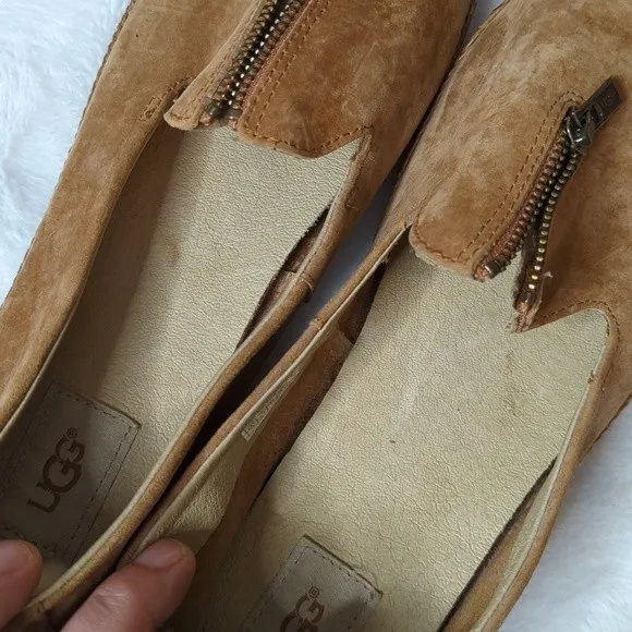UGG. Selera style slip ons. Shearling padded heel.
