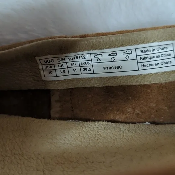 UGG. Selera style slip ons. Shearling padded heel.