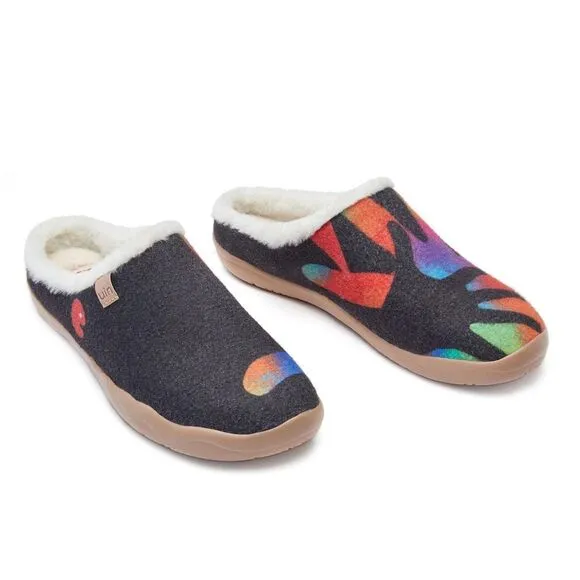UIN Women's Mules Comfort Travel Casual Slippers(LOVE PALMS MALAGA)New No Box
