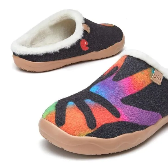 UIN Women's Mules Comfort Travel Casual Slippers(LOVE PALMS MALAGA)New No Box