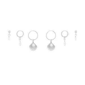 Ula Shell Earring Bundle  - Silver