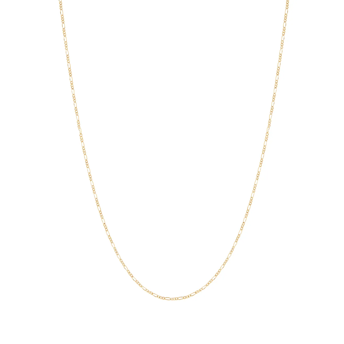 Ultra Fine Figaro Chain Necklace - Gold