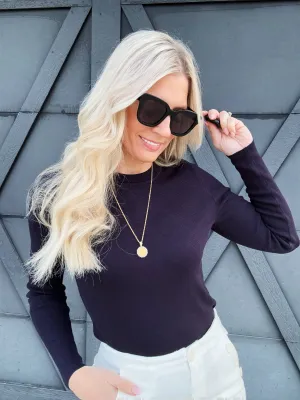 Ultra Soft Classic Cut Sweater In Navy